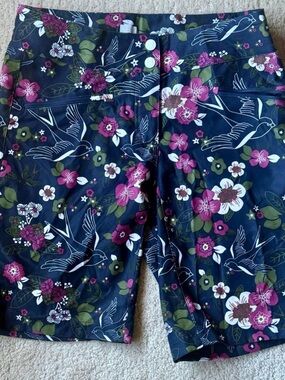 Maloja Navy Floral & Bird Print Shorts